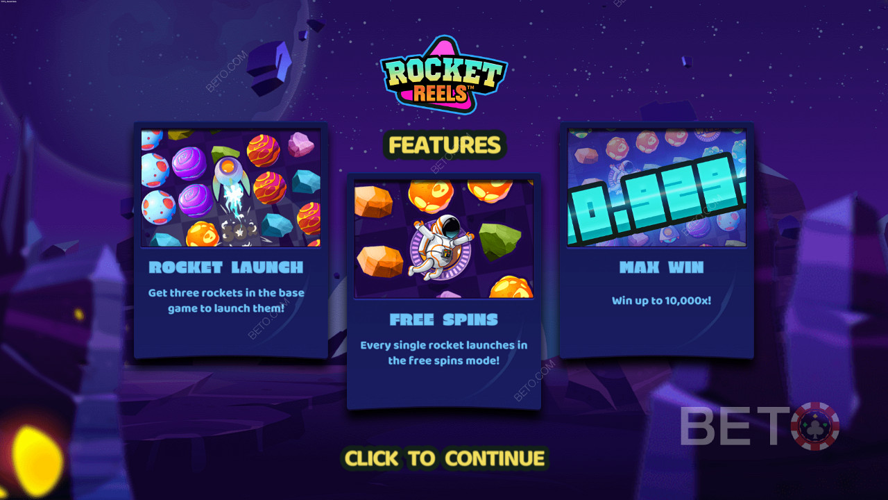 Die Spieler können jedes der 3 Bonus-Features direkt mit der Option Bonuskauf erwerben