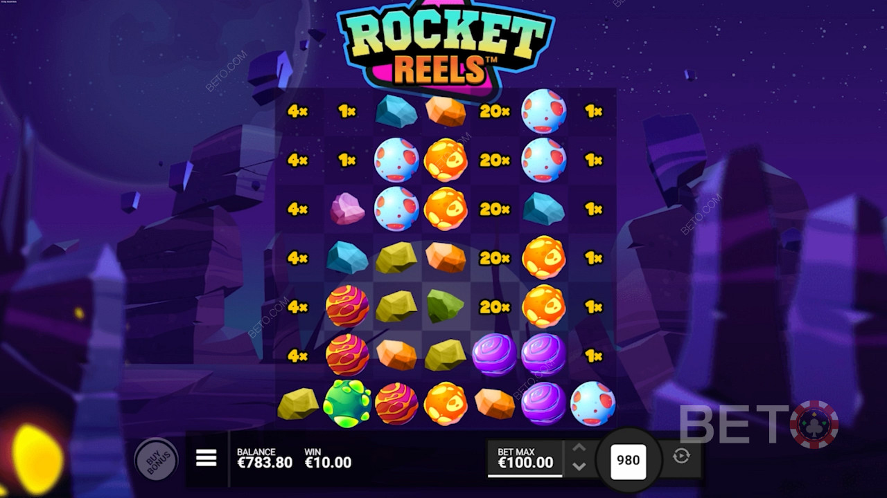 Steigen Sie in eine Rakete und gewinnen Sie beim Spielautomaten Rocket Reels bis zu 10.000-fache Gewinne