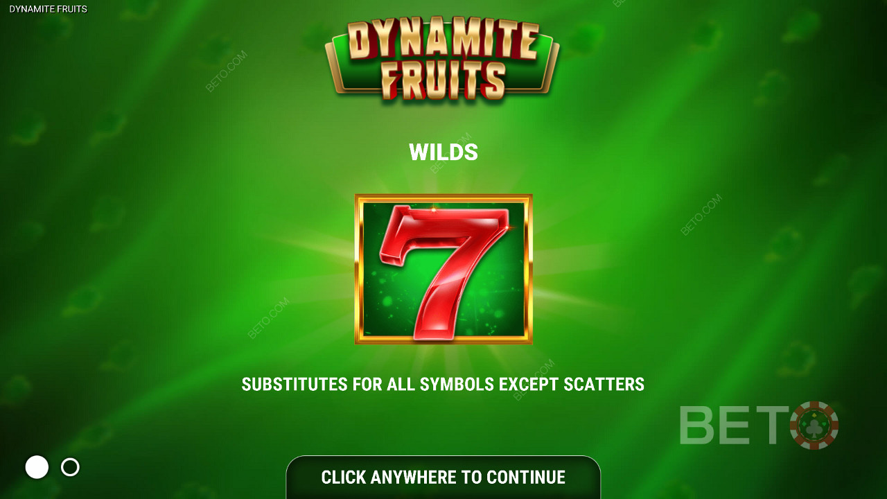 Dynamite Fruits Slot - Wild-Symbole - die rote Sieben