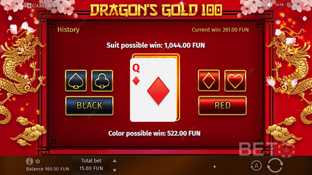 Spezieller Gamble-Bonus in Dragon