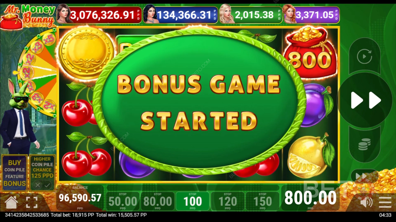 Erklärte Bonusfunktionen in Money Bunny von Pateplay