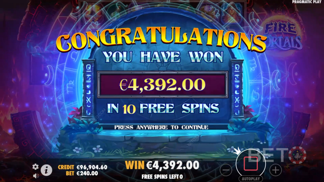 Gewinnen Sie das 10.000-fache Ihres Einsatzes beim Fire Portals Slot!