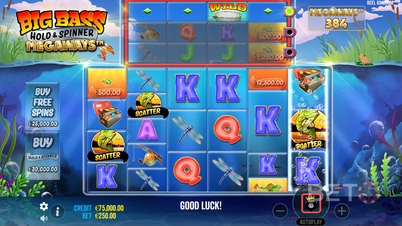 Gewinnen Sie das 20.000-fache Ihres Einsatzes beim Big Bass Hold und Spinner Megaways Slot!
