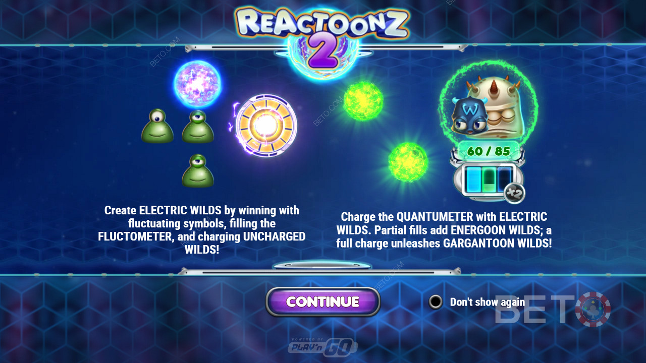 Genießen Sie mehrere Gewinne in Folge dank starker Wilds und Funktionen - Reactoonz 2 von Play n GO
