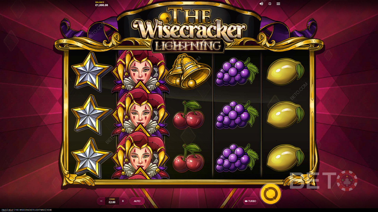 Dezenter Hintergrund und einfache Grafiken in The Wisecracker Lightning