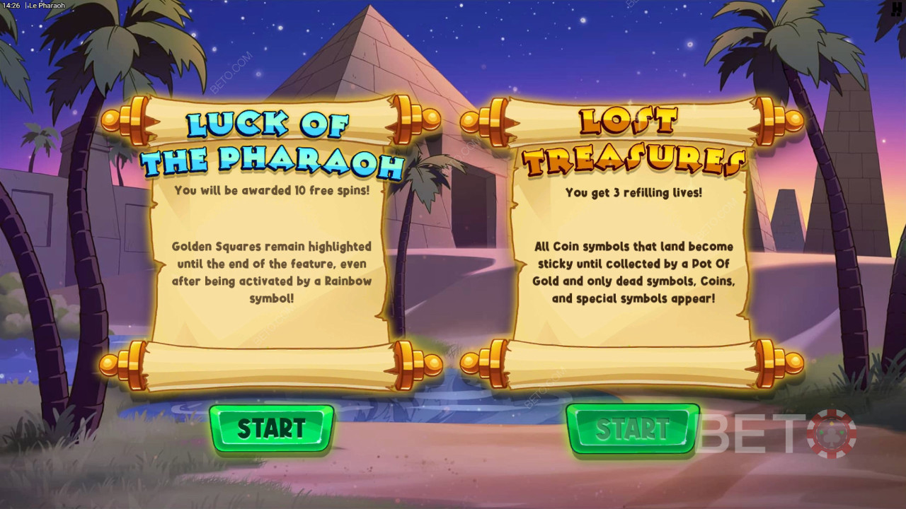 Gewinnen Sie das 15.000-fache Ihres Einsatzes im Le Pharaoh Video Slot!