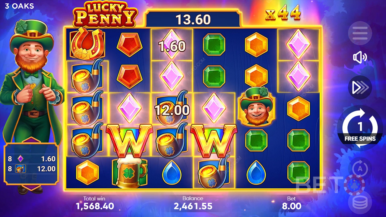 Erklärte Bonusfunktionen in Lucky Penny von 3 Oaks Gaming