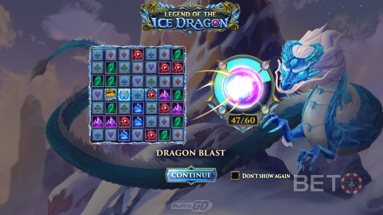 Lösen Sie mehrere leistungsstarke Funktionen wie Dragon Blast in Legend of the Ice Dragon aus