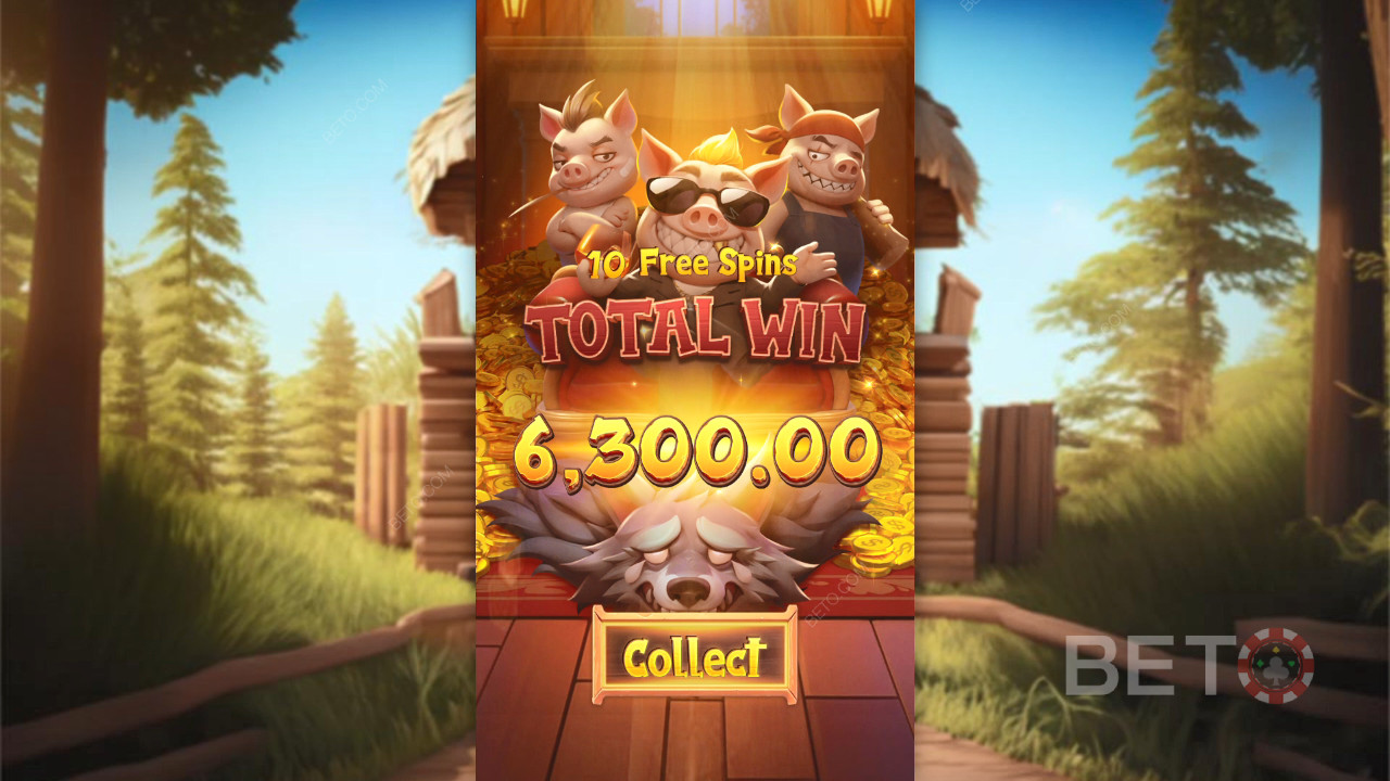 Gewinnen Sie das 2.500-fache Ihres Einsatzes im Three Crazy Piggies Slot!