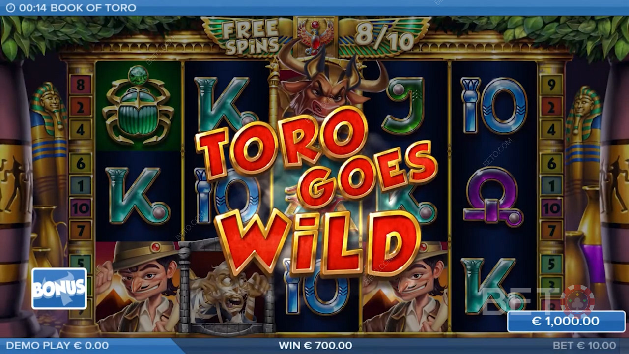 Genießen Sie das klassische "Toro Goes Wild"-Feature, das auch in anderen Toro-Slots zu finden ist.