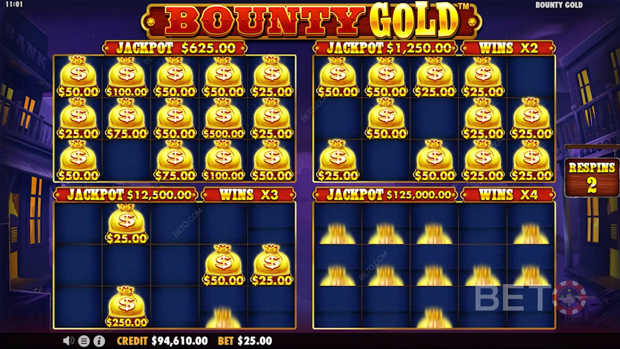 Bounty Golds spezieller Geld-Re-Spin-Bonus