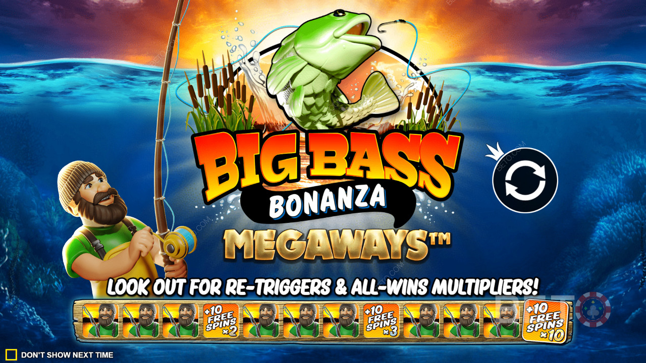 Genießen Sie Freispiel-Wiederholungen mit Gewinnmultiplikatoren im Big Bass Bonanza Megaways-Spielautomaten