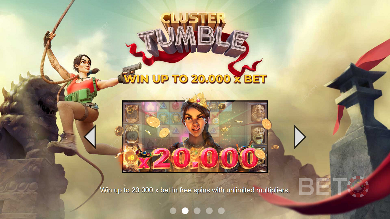 Gewinnen Sie beim Online-Spielautomaten Cluster Tumble bis zum 20.000-fachen des Einsatzes