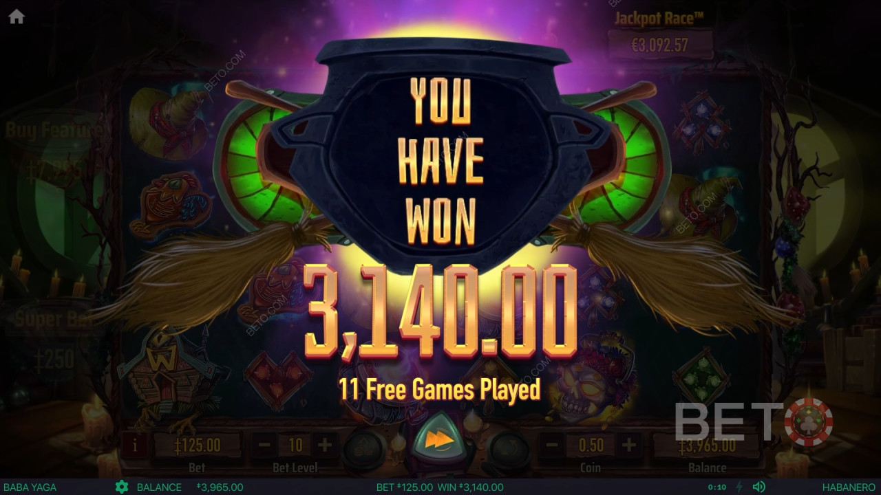 Gewinnen Sie das 9.696-fache Ihres Einsatzes im Baba Yaga Slot!