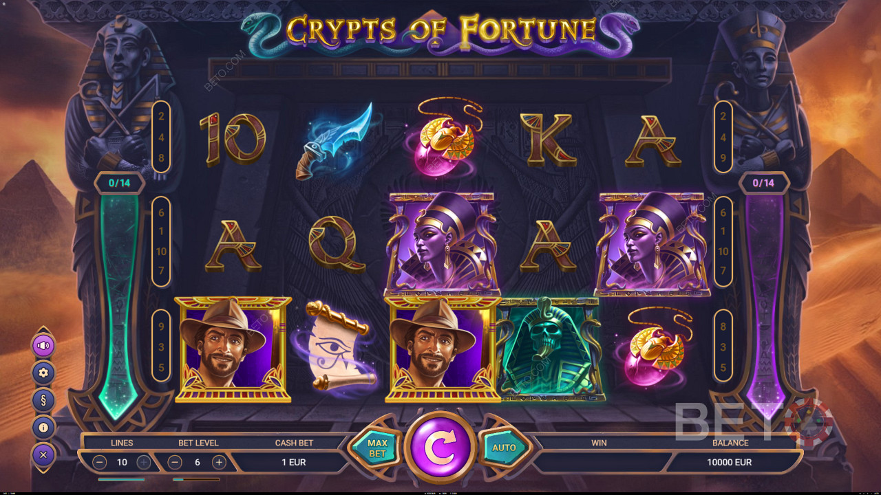 Sammeln Sie die Scatters, um Free Spins im Crypts of Fortune-Spielautomaten auszulösen