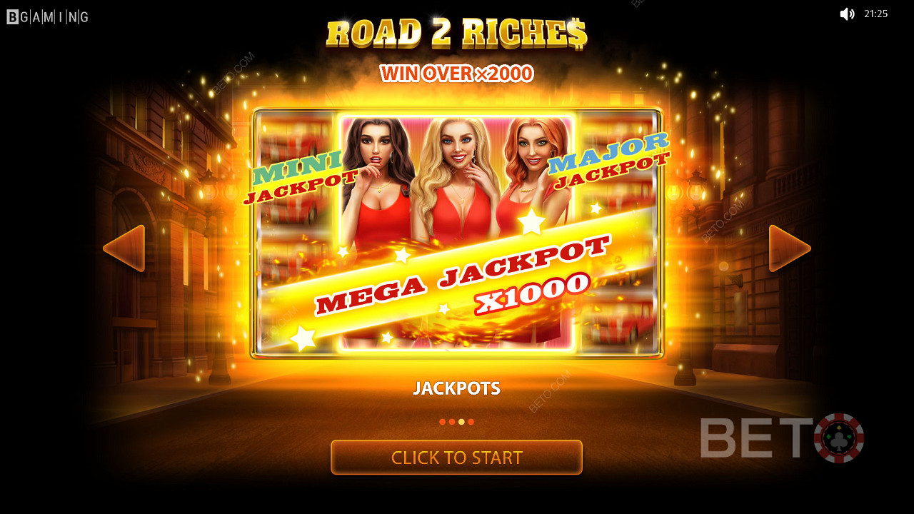 Der Mega-Jackpot von Road 2 Riches ist 1.000x wert