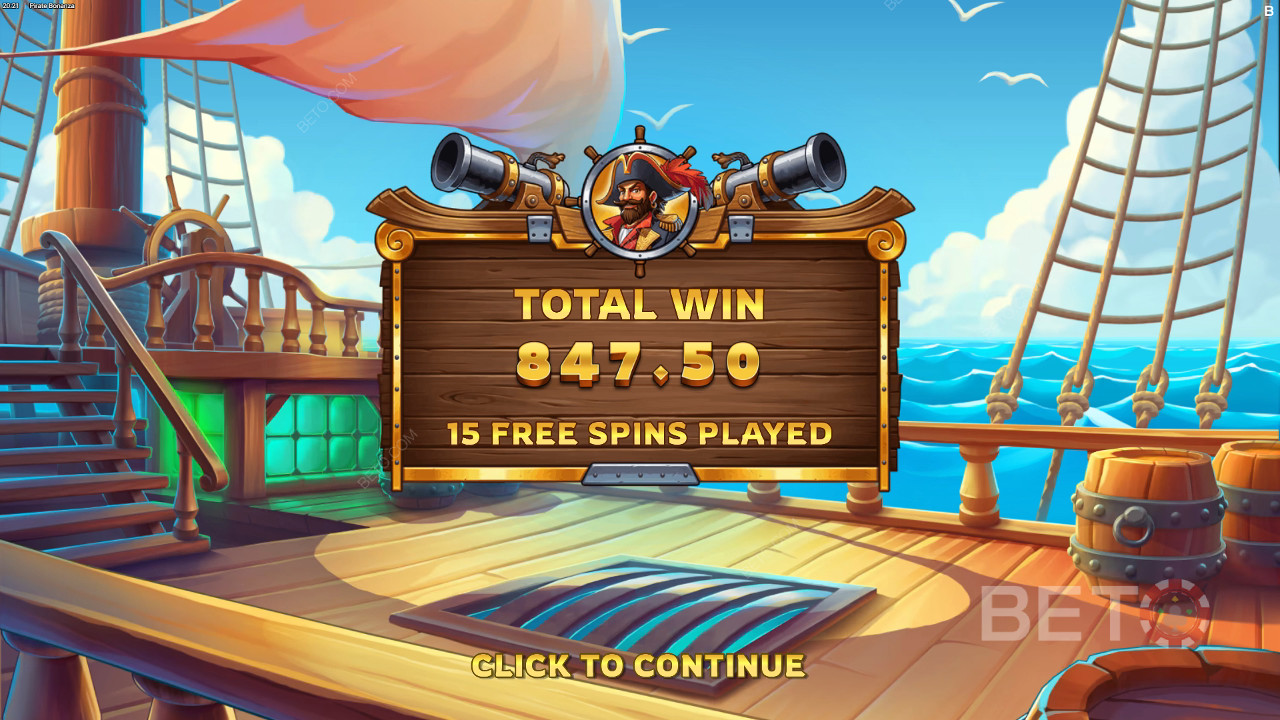Erklärte Bonusfunktionen in Pirate Bonanza von Backseat Gaming