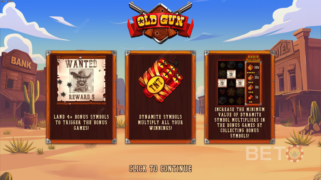 Bonusfunktionen in Old Gun von Backseat Gaming erklärt