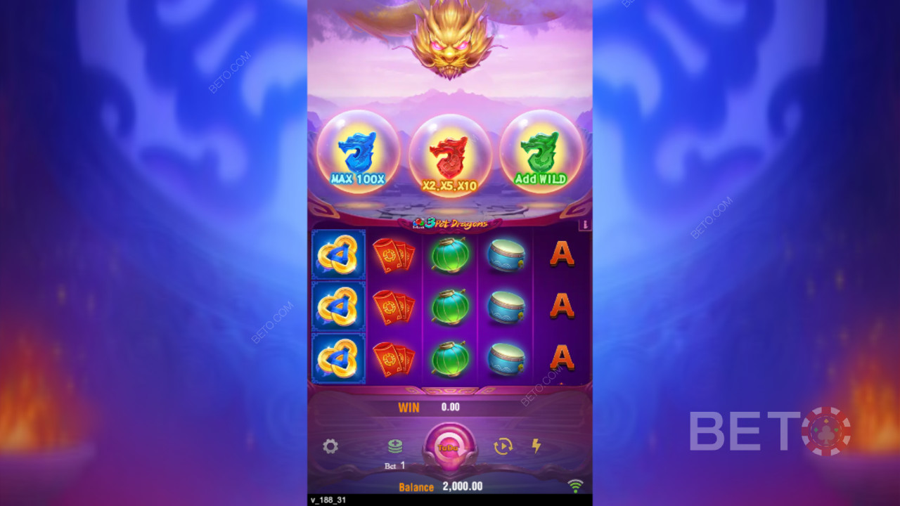 Gewinnen Sie das 10.000-fache Ihres Einsatzes im 3 Pot Dragons Online Slot!