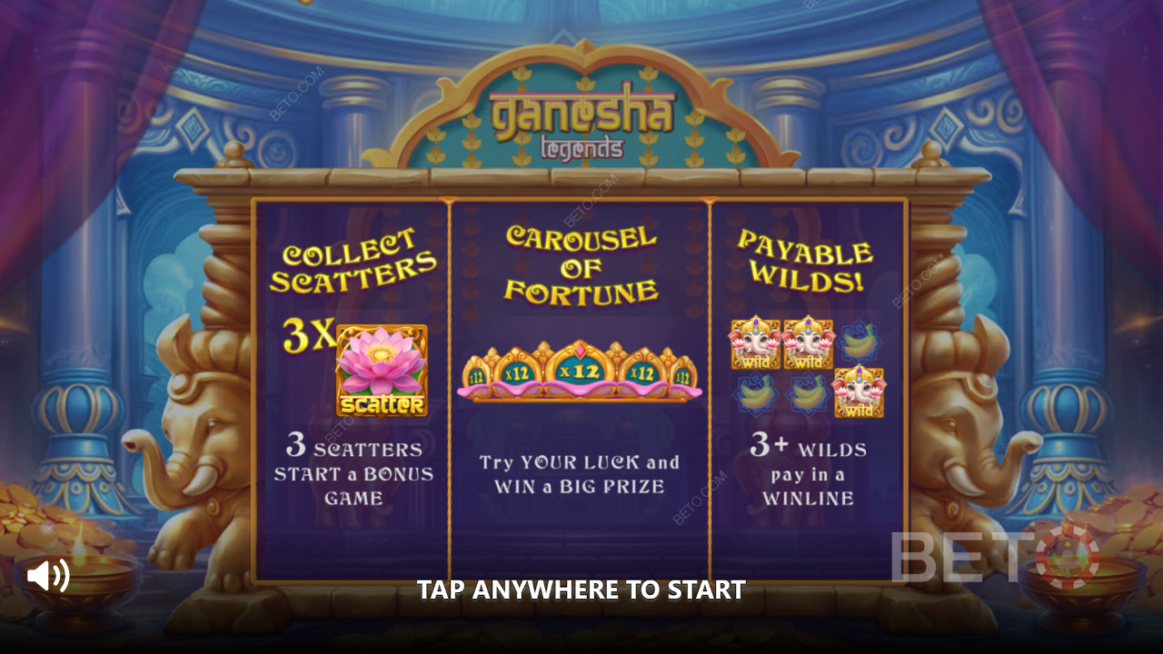Erklärte Bonusfunktionen in Ganesha Legends von Gamebeat
