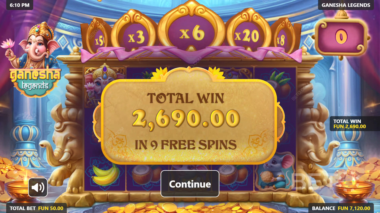 Gewinnen Sie das 5.000-fache Ihres Einsatzes im Ganesha Legends Slot!