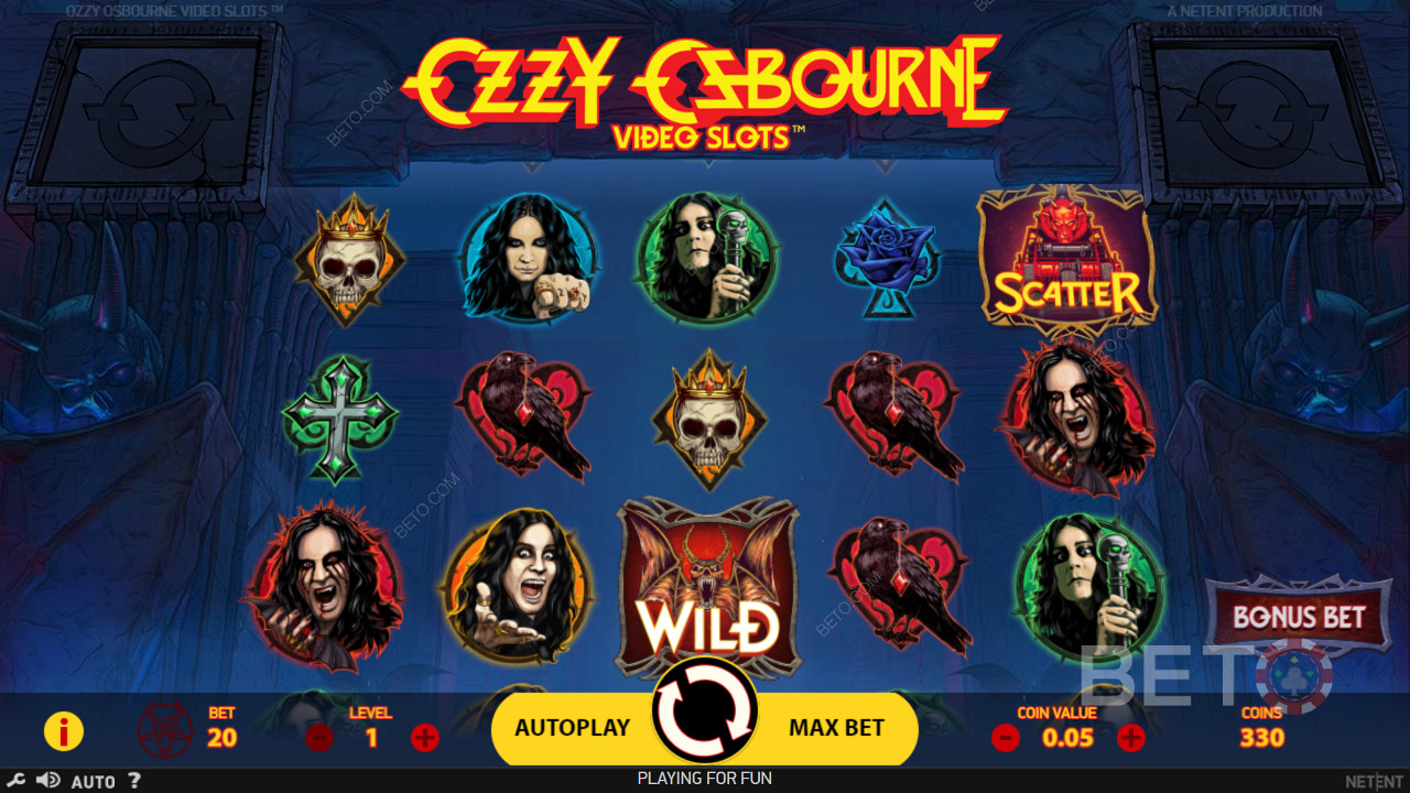 Genießen Sie ein Thema, das sich um den berühmten Ozzy dreht, in Ozzy Osbourne online slot