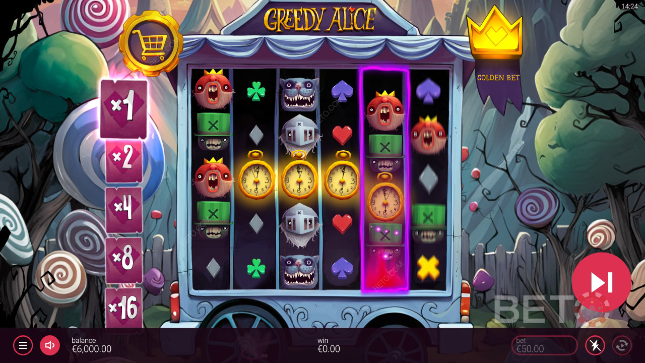 Gewinnen Sie das 20.000-fache Ihres Einsatzes im Greedy Alice Video Slot!