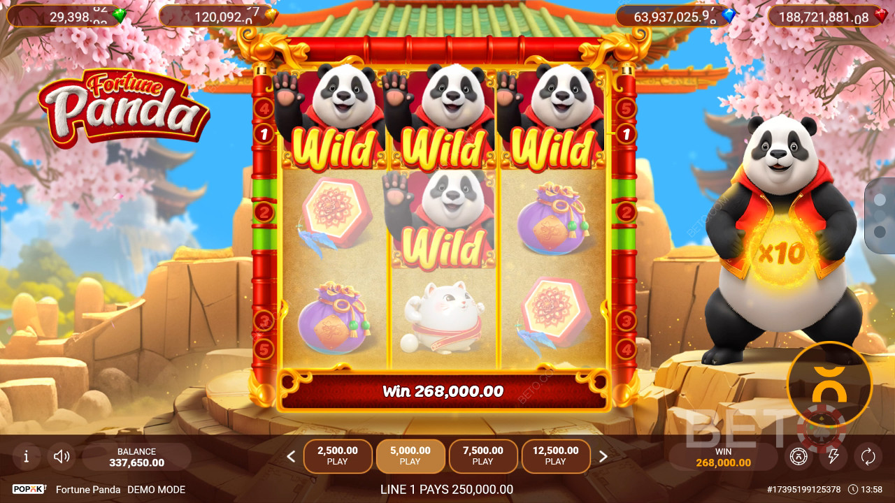 Erklärte Bonusfunktionen in Fortune Panda von Popok Gaming