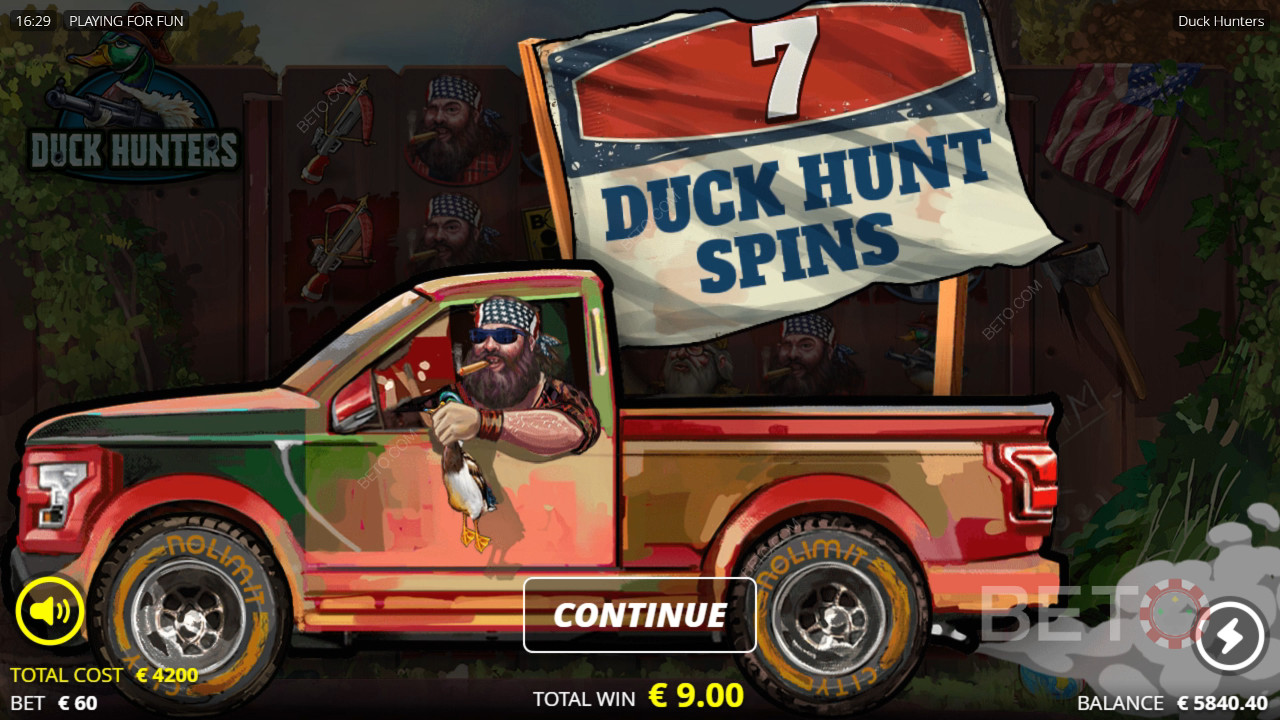 Bonusfunktionen in Duck Hunters erklärt von Nolimit City