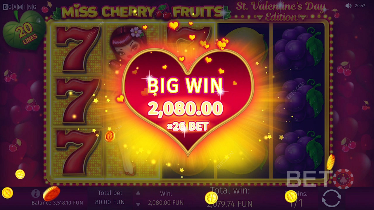 Einen großen Preis bei Miss Cherry Fruits gewinnen