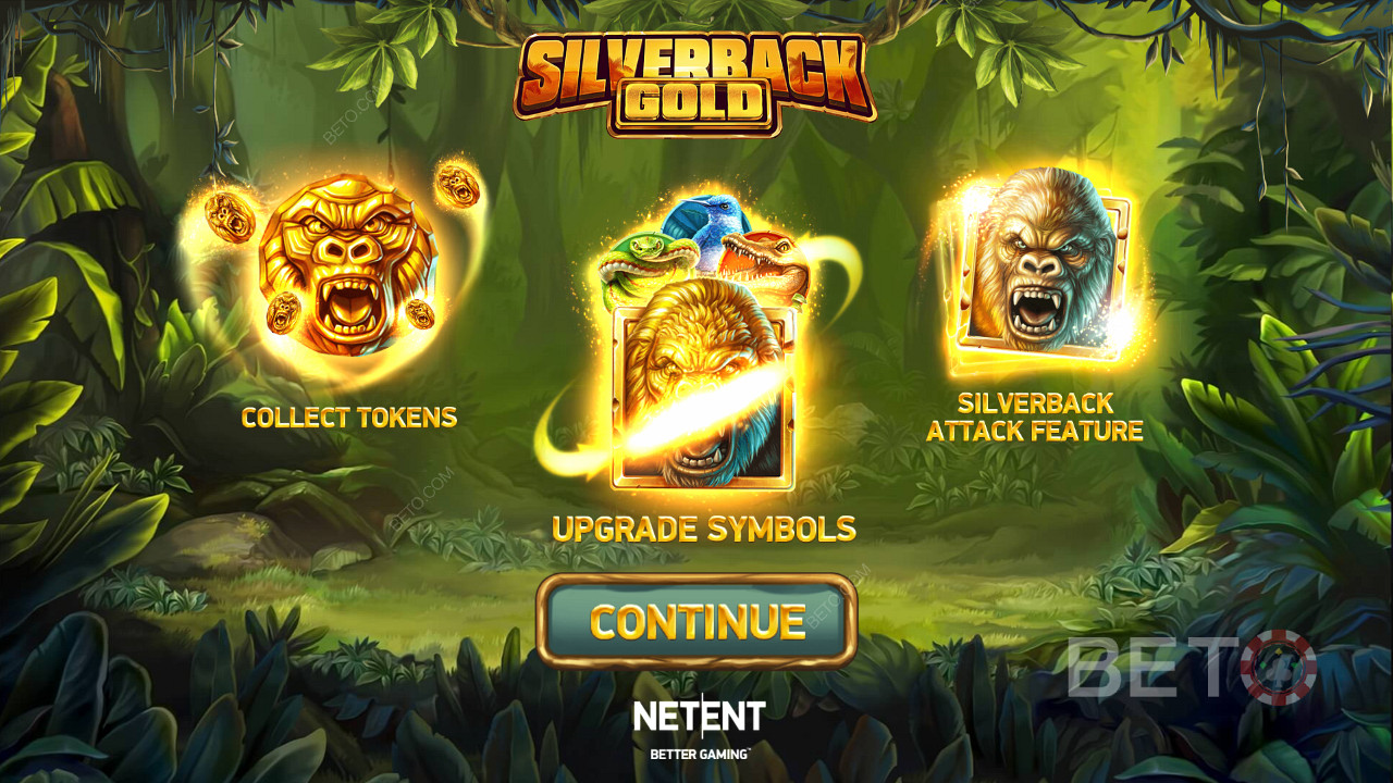 Der Intro-Bildschirm von Silverback Gold