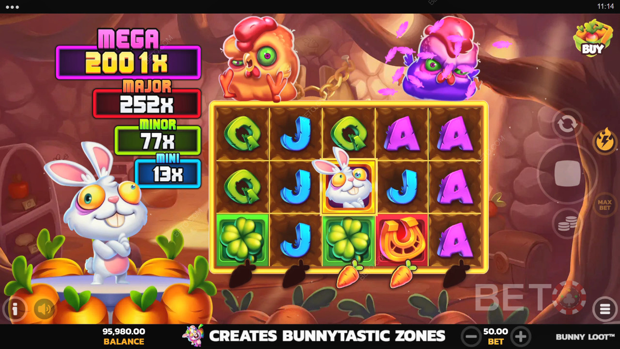 Bonusfunktionen erklärt in Bunny Loot von PearFiction