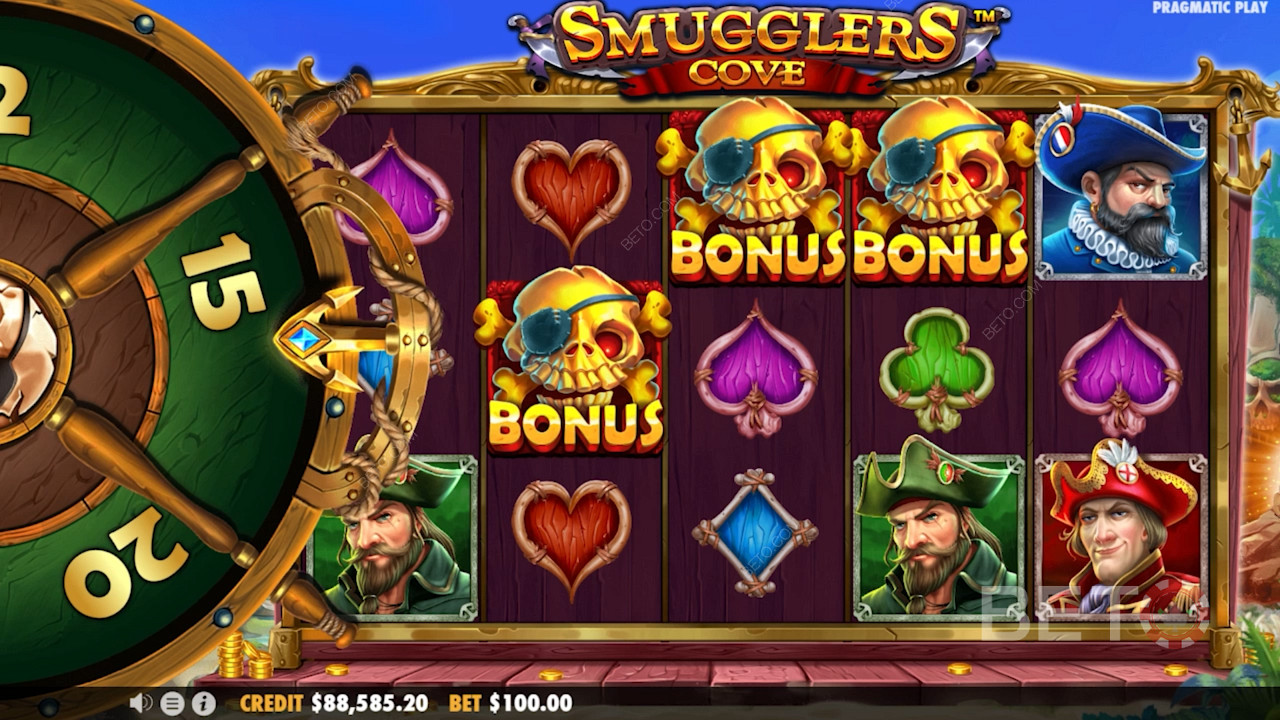 Bonusrunde im Online-Spielautomaten Smugglers Cove