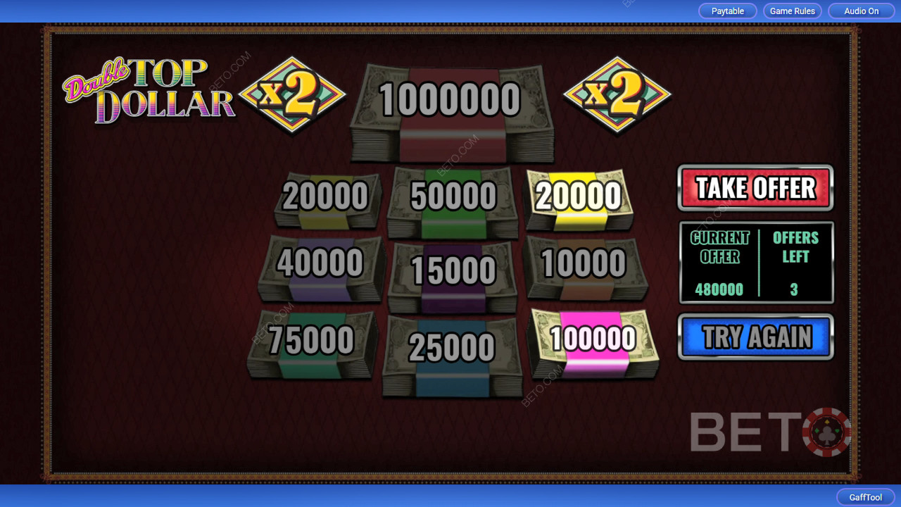 Gewinnen Sie das 4.000-fache Ihres Einsatzes an der Double Top Dollar Slot Machine!