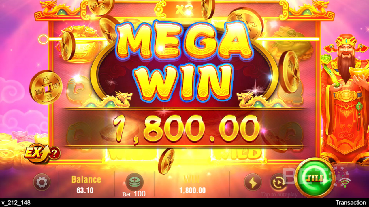 Gewinnen Sie das 6.750-fache Ihres Einsatzes in der Jili Caishen Slot Machine!