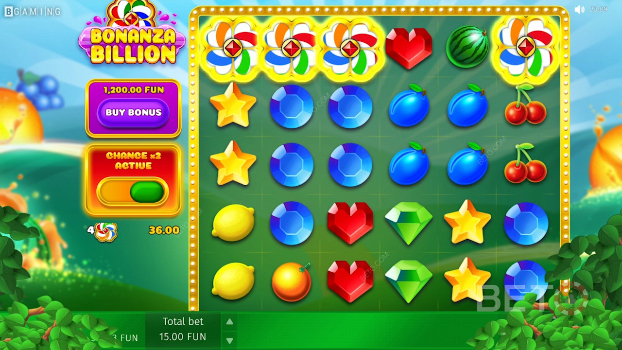 Chance X2-Option im Spielautomaten Bonanza Billion