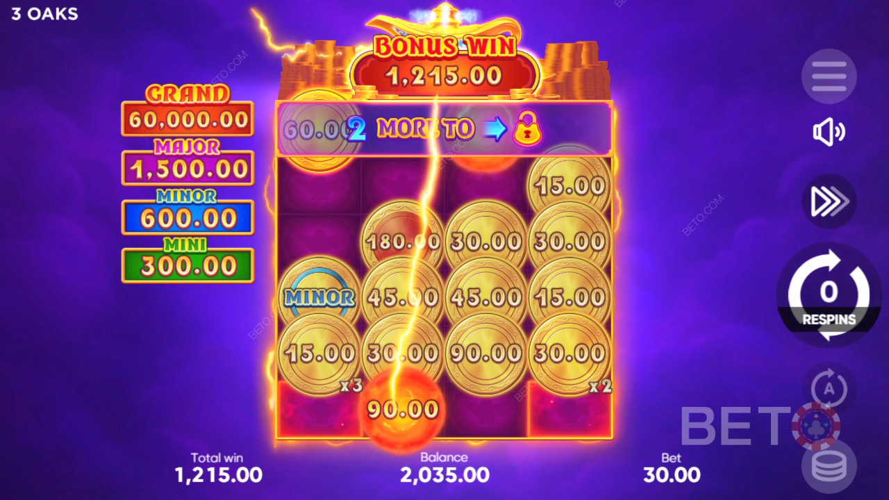 Erklärte Bonusfunktionen in Coin Lamp von 3 Oaks Gaming