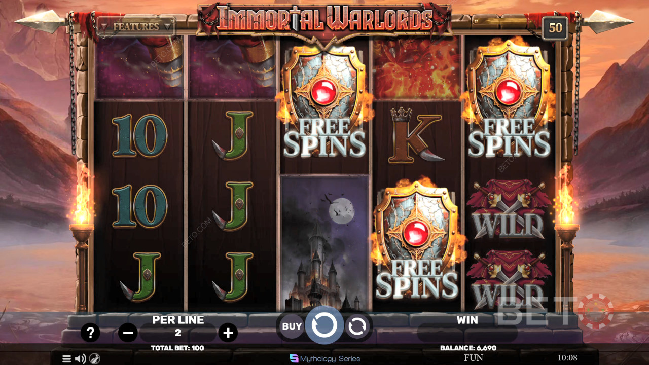 Unsterbliche Warlords Überprüfung durch BETO Slots