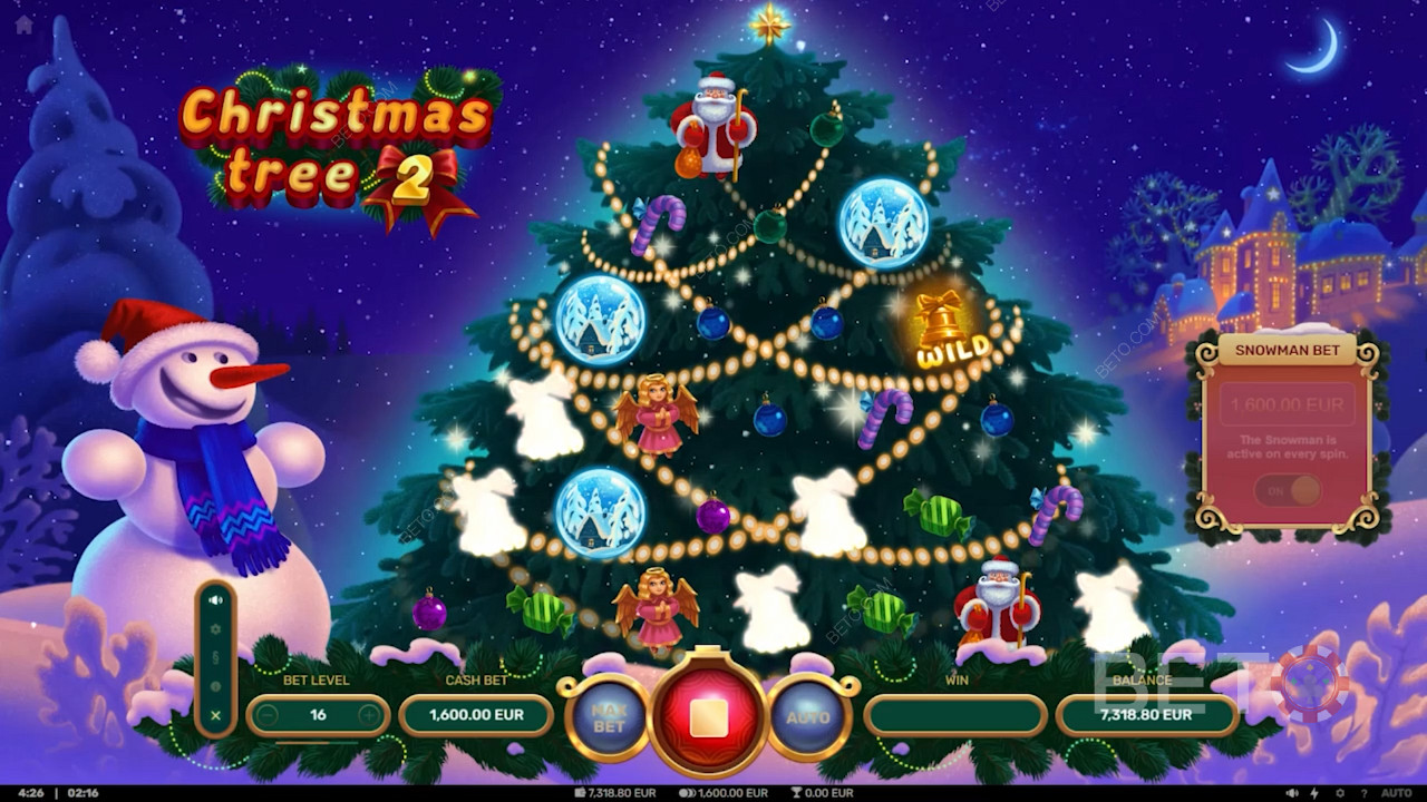 Genießen Siegroßzügige Auszahlungen in der Christmas Tree2 Slotmaschine