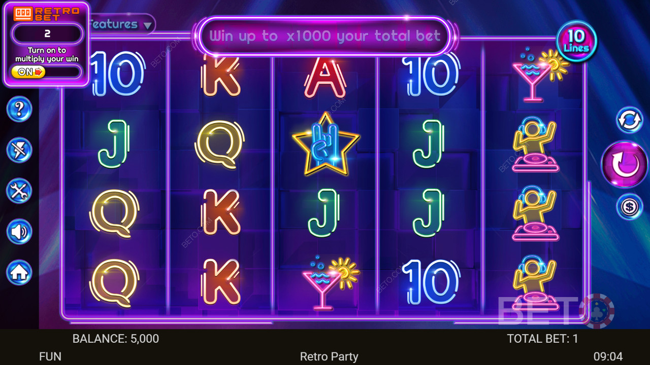 Retro Party Überprüfung durch BETO Slots