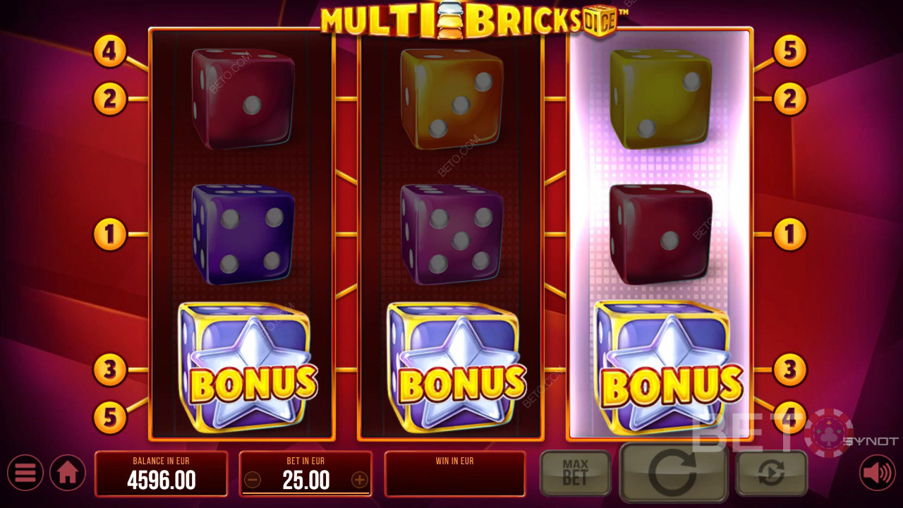 Multi Bricks Dice Überprüfung durch BETO Slots