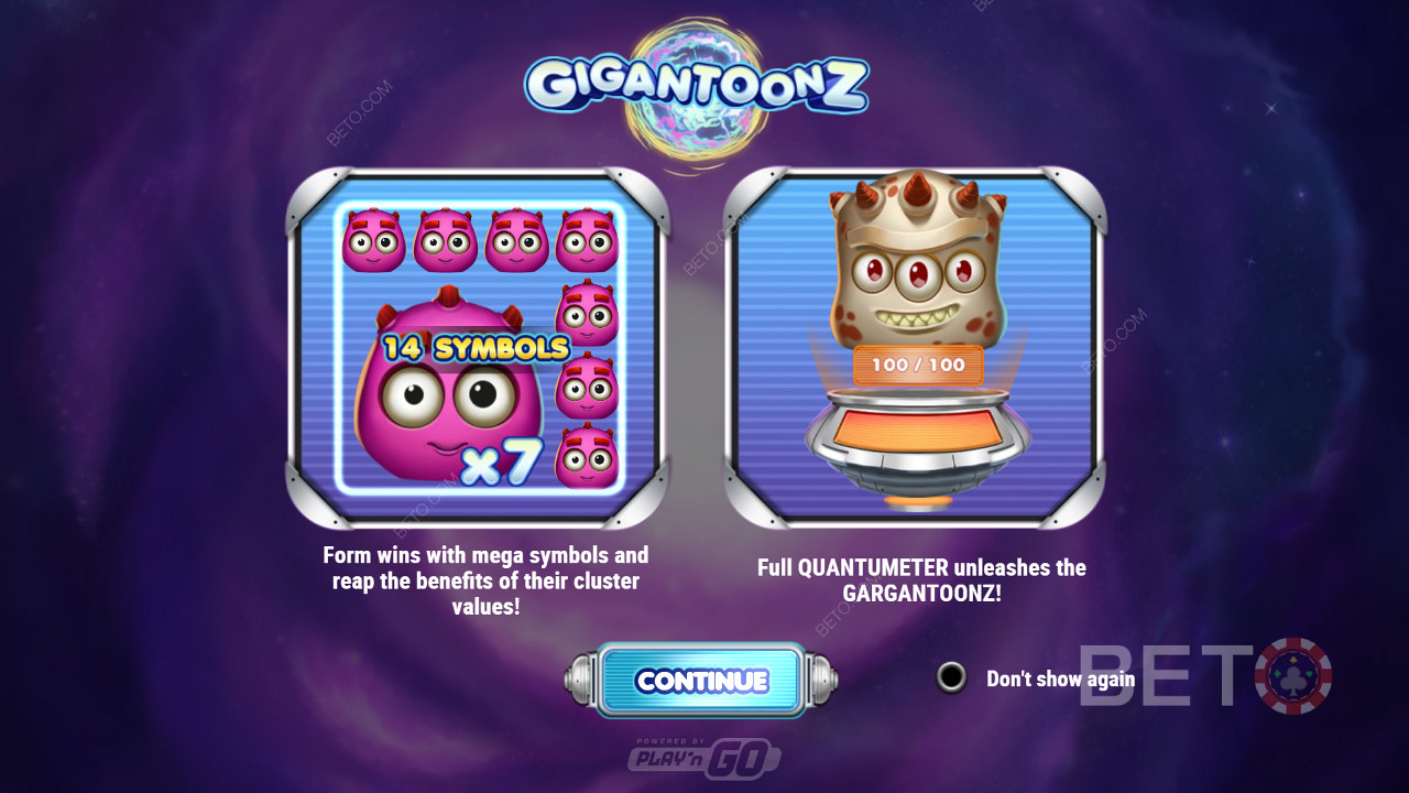 Genießen Sie Mega-Symbole, 4 Modifikatoren und Cluster-Gewinne im Gigantoonz-Spielautomaten