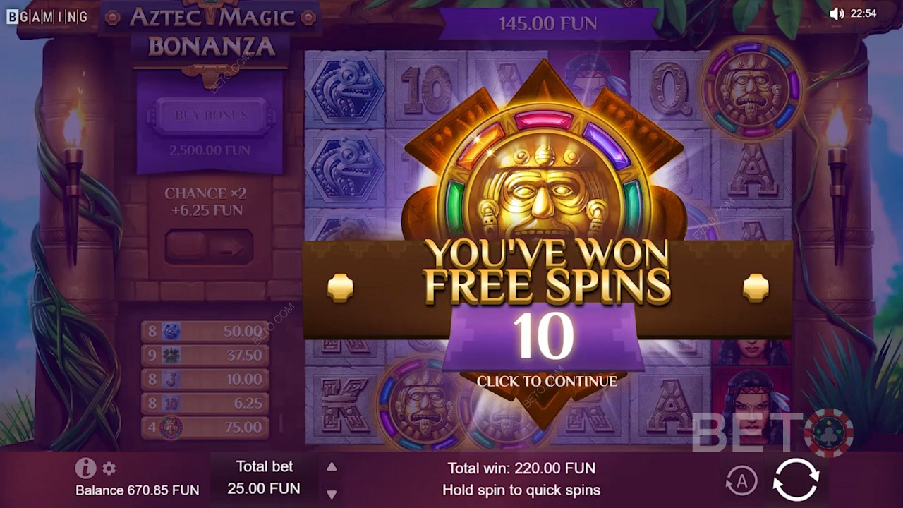 Gewinnen Sie bei den Freispielen im Aztec Magic Bonanza-Casino-Spielautomaten groß ab