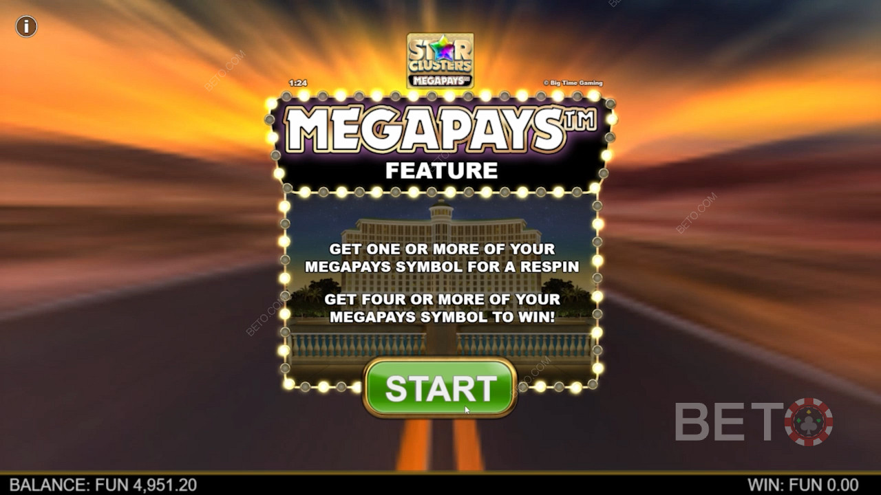 Gewinnen Sie Jackpots durch die Megapays-Funktion im Star Clusters Megapays-Spielautomaten