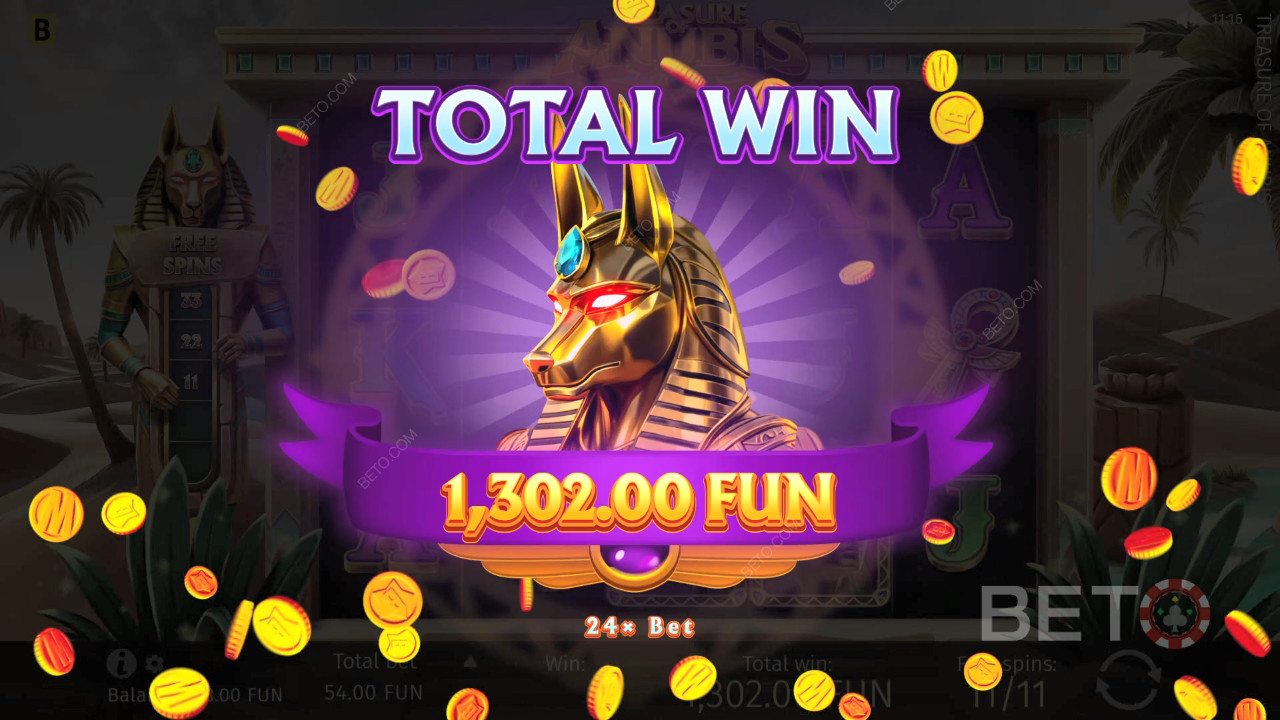 Gewinnen Sie das 1.939-fache Ihres Einsatzes im Treasure of Anubis Online Slot!