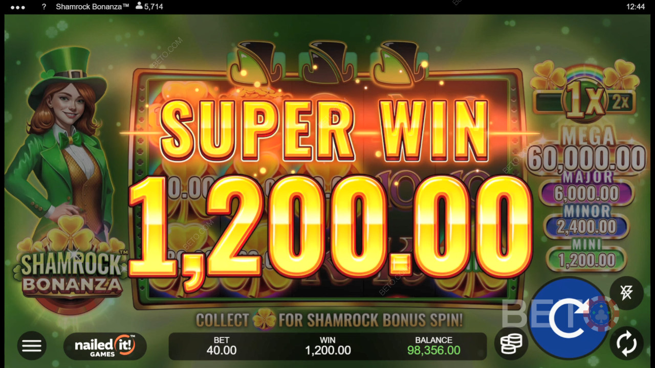 Erklärte Bonusfunktionen in Shamrock Bonanza von Nailed It! Spiele