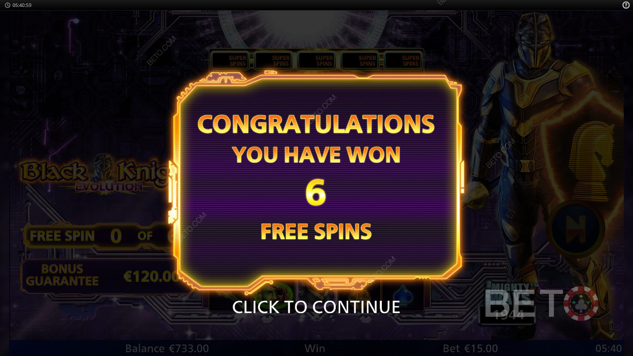 Gewinnen Sie das 10.000-fache Ihres Einsatzes beim Black Knight Evolution Slot!