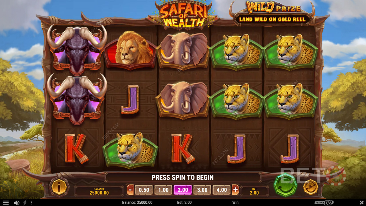 Genießen Sie ein Abenteuer in der Wildnis mit dem Spielautomaten Safari of Wealth