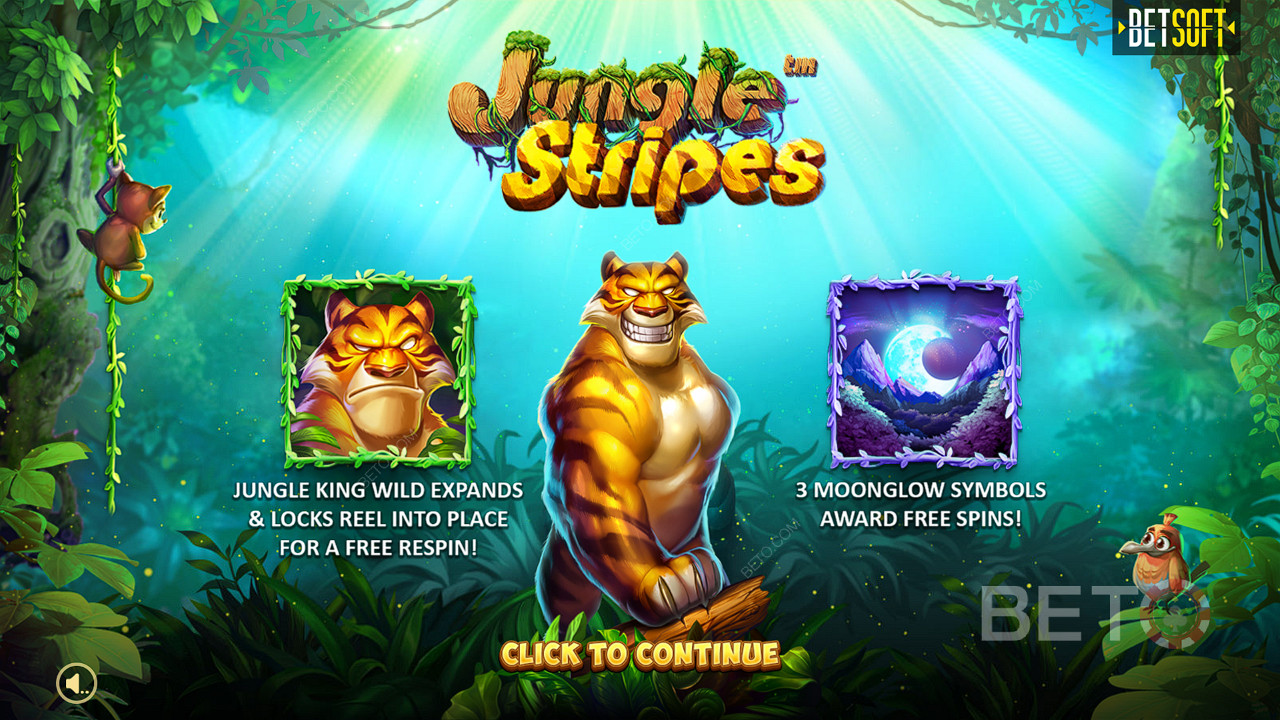Genießen Sie Expanding Wilds, Respins und Freispiele in der Jungle Stripes Slotmaschine