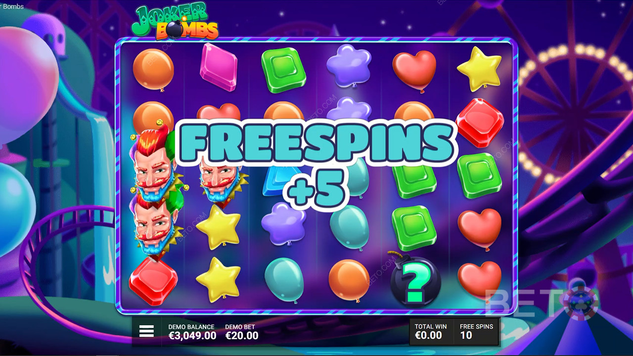 Erreichen Sie drei Free Spins-Symbole, um fünf zusätzliche Free Spins auszulösen.